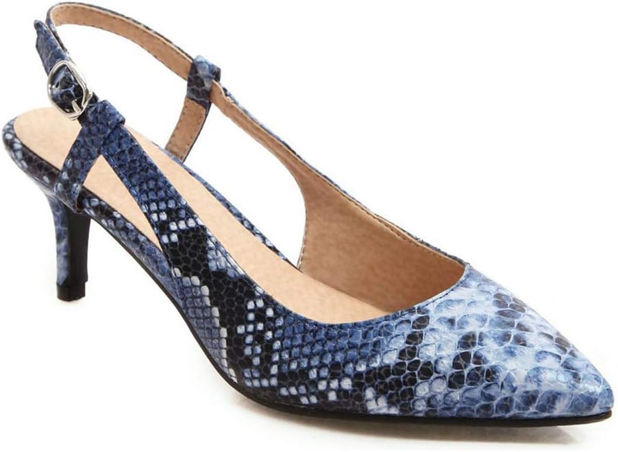 MIOKE Women's Pointed Toe Slingback Pumps Kitten Low Heel Slip On Sandal Comfy Stiletto Dress Party Shoes