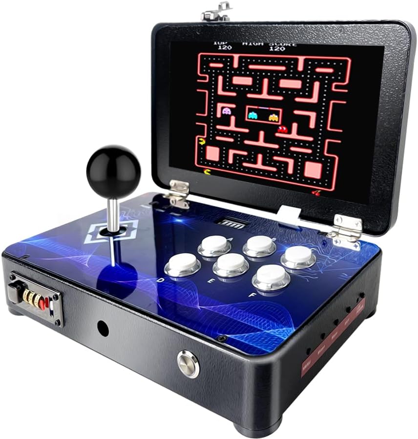 Pandora Arcade Portable Retro Video Game Player Built-in 20000+ Classic Games 10 inch LED Integrated Recreation Arcade Emulator Console Compatible with FBA/N64/Arcade/MAME