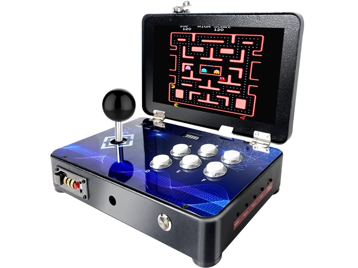 Pandora Arcade Portable Retro Video Game Player Built-in 20000+ Classic Games 10 inch LED Integrated Recreation Arcade Emulator Console Compatible with FBA/N64/Arcade/MAME
