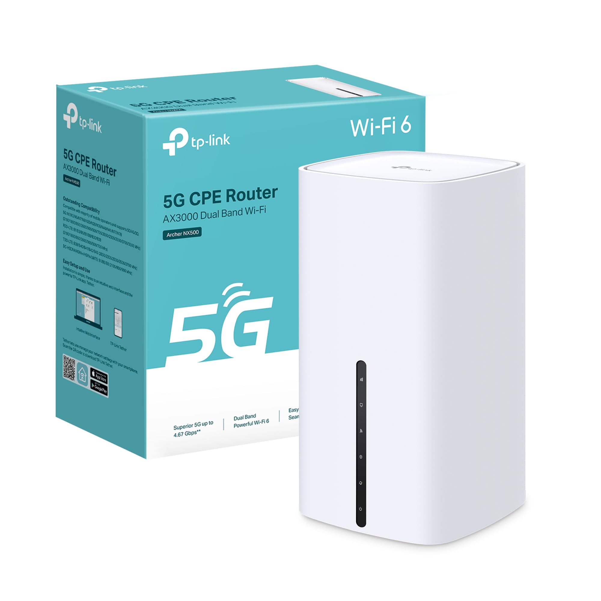 TP-Link Archer NX500 router wireless Gigabit Ethernet Dual-band (2.4 GHz/5 GHz) 5G Bianco