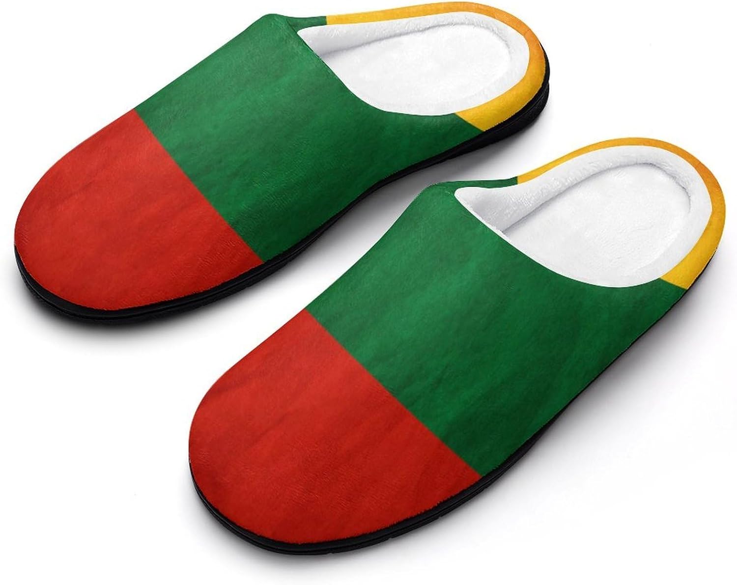 Lithuanian Flag Women's House Slippers Memory Foam Warm Shoes Spa Rubber Sole Indoor Outdoor