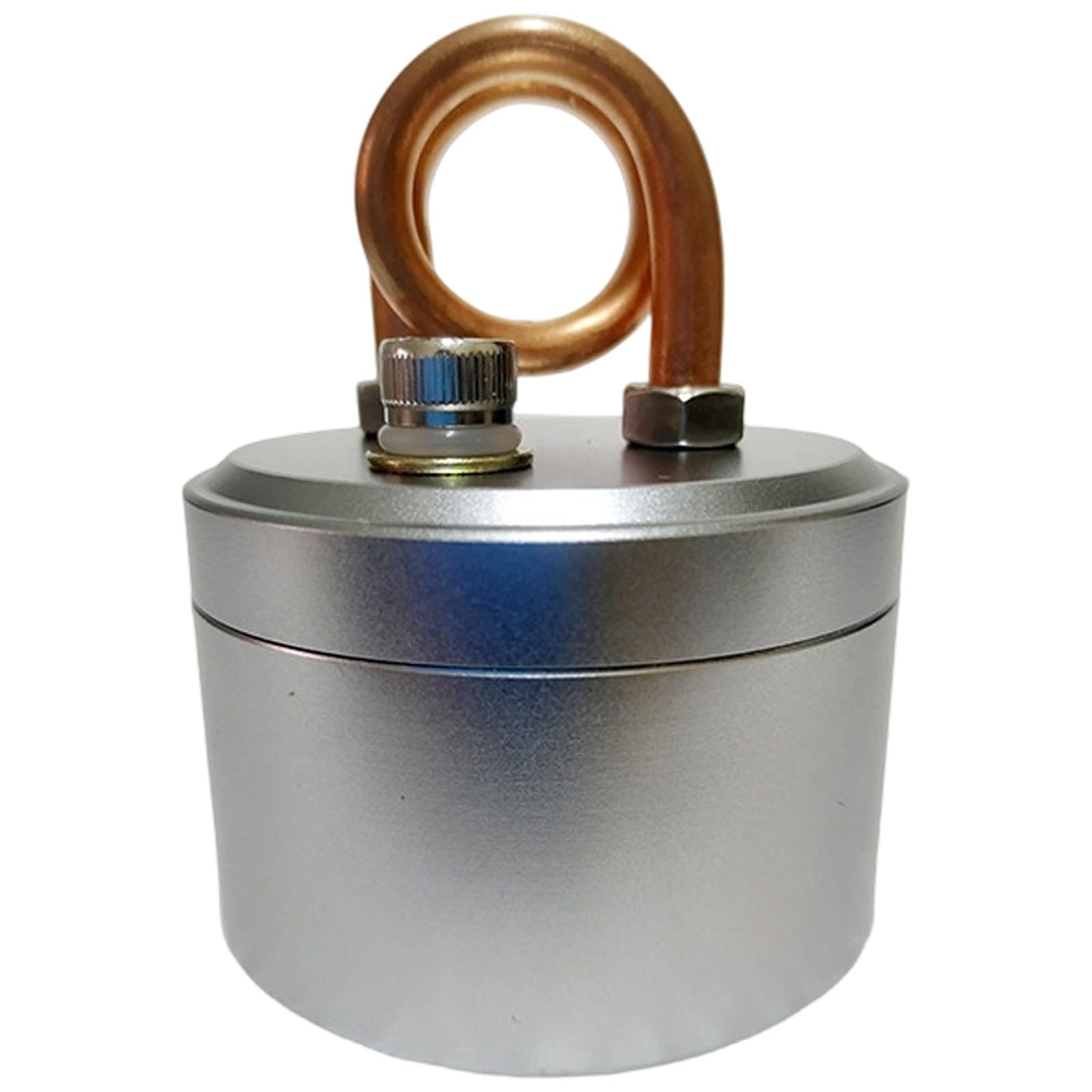 Mini Spirit Burner Alcohol Stove Small Camping Portable Copper Lightweight Alcohol Stove With Stand Windproof for Hiking Fishing Outdoors Picnic with Mesh Bag (04# Silver, Medium/ 7.3 × 5.8 × 5.8)
