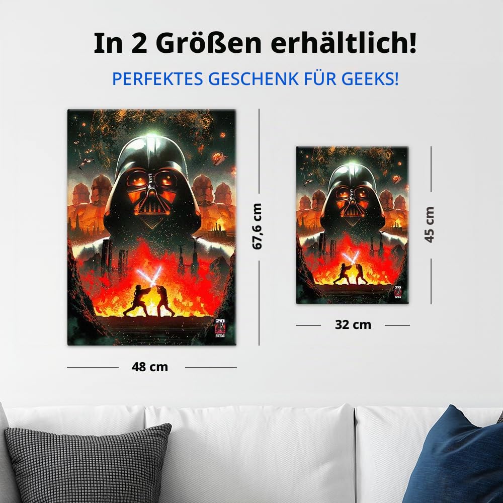 Displate Metallposter Star Wars - Revenge of the Sith 20th Anniversary Plakat - Darth Vader Helm - Wandbilder Schlafzimmer Bilder Deko - Geschenk - Wanddeko Metall Poster 32 cm x 45 cm
