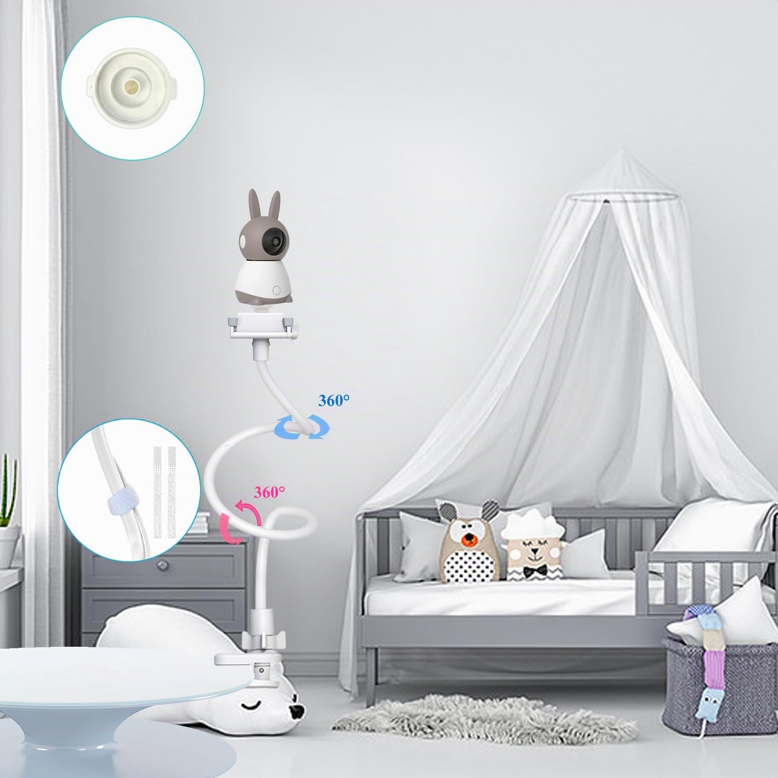 Support Camera Bebe Universel pour Appareil Photo Bébé sans Perçage (33,3") pour BOIFUN/DEATTI/ieGeek