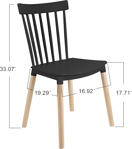 Miniatura 3 de DSW - Sillas de comedor de plástico modernas sin brazos con patas de madera para estar, dormitorio, cocina, comedor, sala de espera, restaurantes,