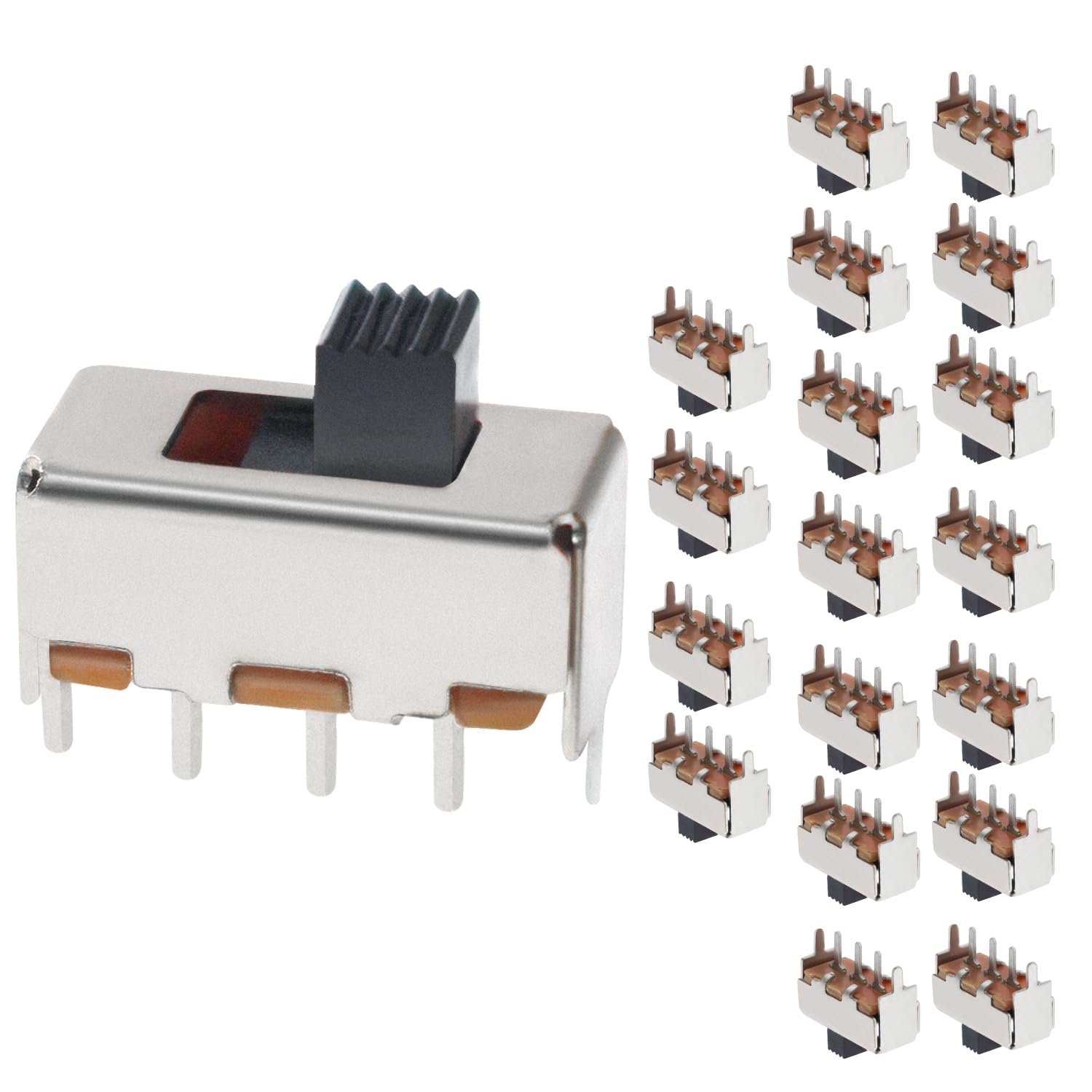 Mini Micro Slide Switch - 1p2t 2 Position - 20pcs SPDT Toggle Switch - Panel Mount Small High Knob Vertical for Breadboard PCB Arduino Electronic Board - (SS12F15) 5mm - Dip Miniature Slide Switch