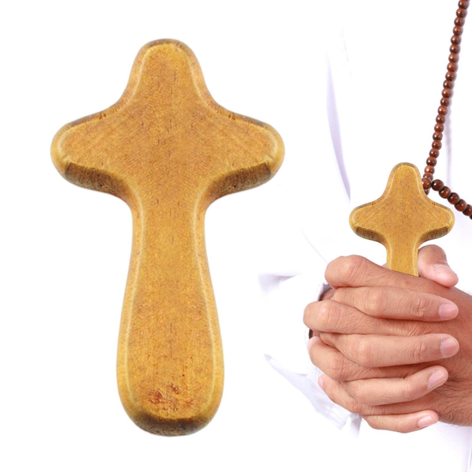 Light Brown Pine Cross,Wooden Crosses For Crafts | Wooden Decorations Ornaments Hanging Pendant Kids Making Prayer