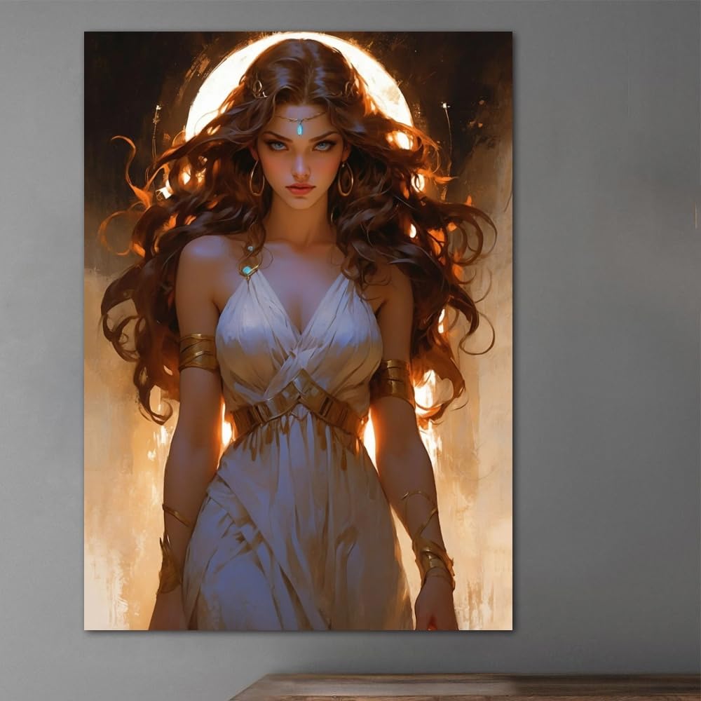 Cuadro decorativo de pared de 45 x 60 cm sin marco con retrato de mujer para salón