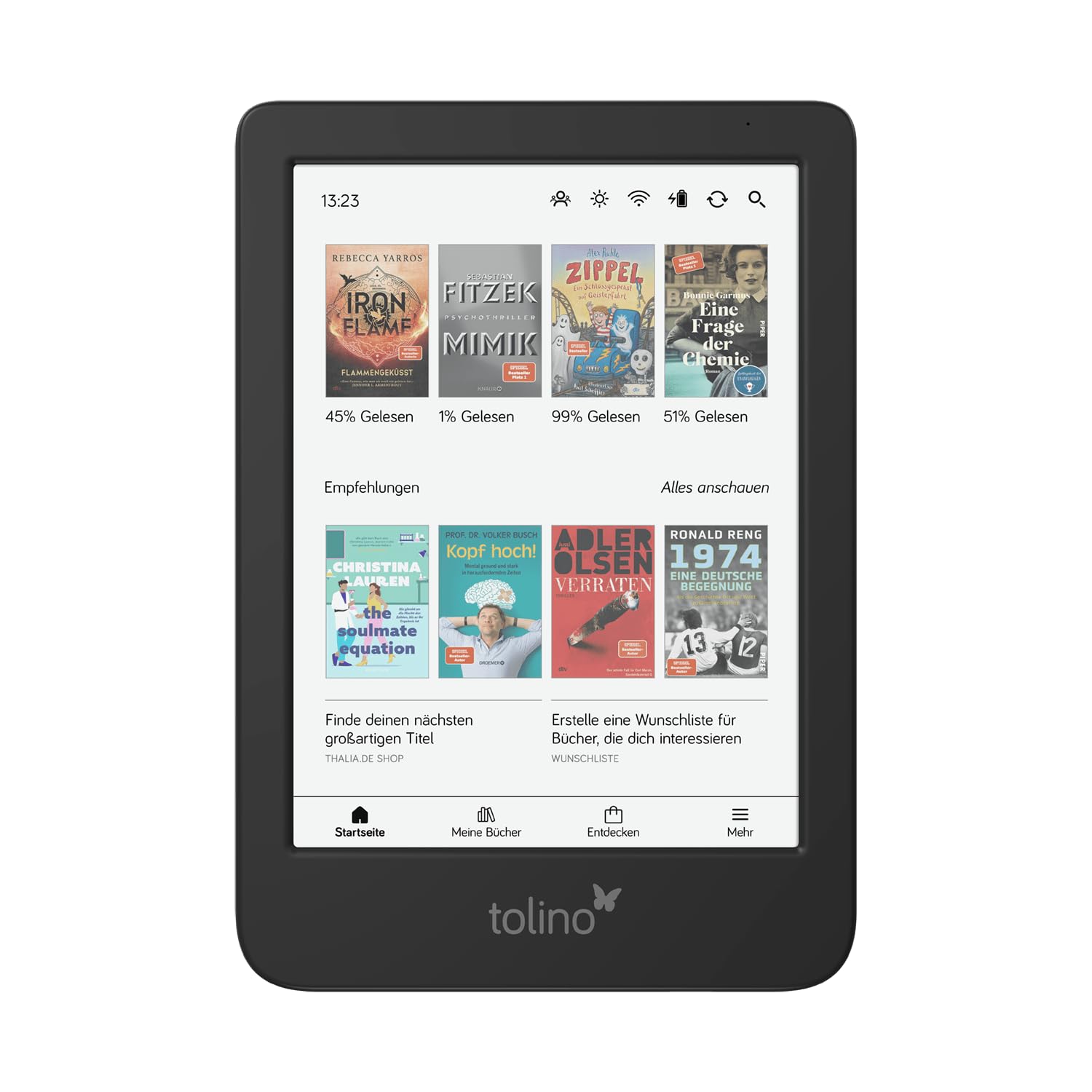 Tolino shine color Liseuse Écran tactile 16 Go Wifi Noir