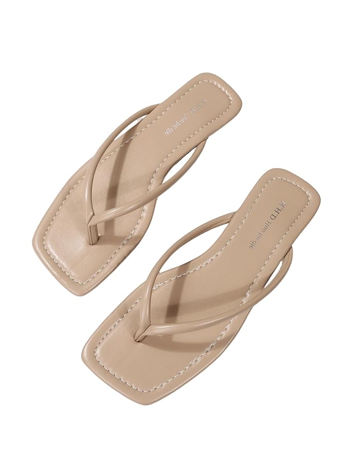 Amazon.com | GORGLITTER Women's Square Open Toe Flip Flop