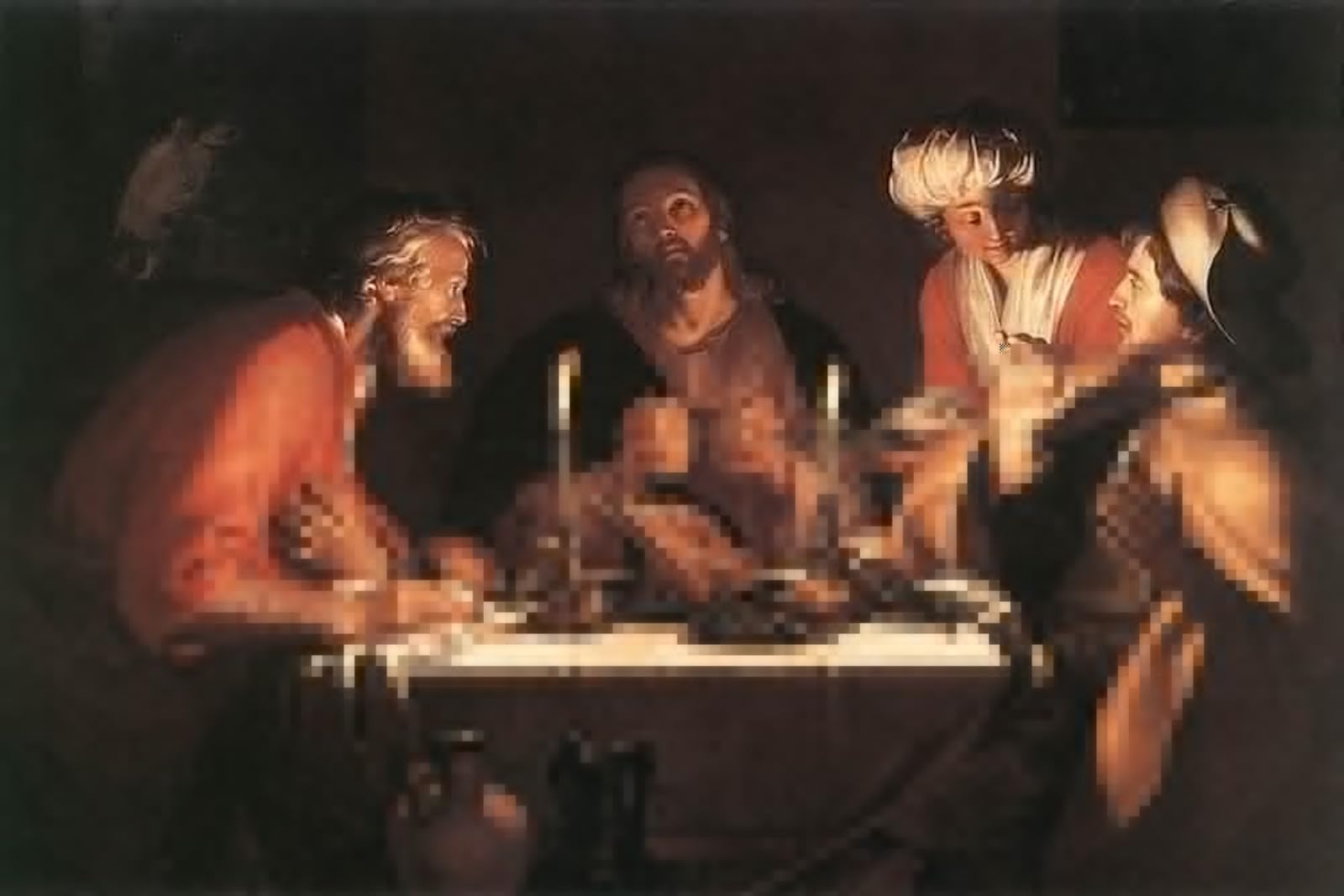 POSTERIIk Vintage Art Print Images Pictures Print the Emmaus Disciples by Abraham Bloemaert Modern Colour Posters for Office Home Decor 60x90cm