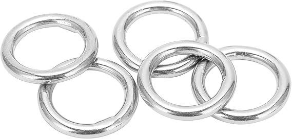 Steel Ring, Bague Soudée Anneau En Acier Inoxydable 304 En Acier Inoxydable Bateau Marine Marine Bague Soudée O Anneau Rond Cercle Poli Pour Anneaux De Yoga, Animaux, Plongée, Escalade, Alpinisme(0606