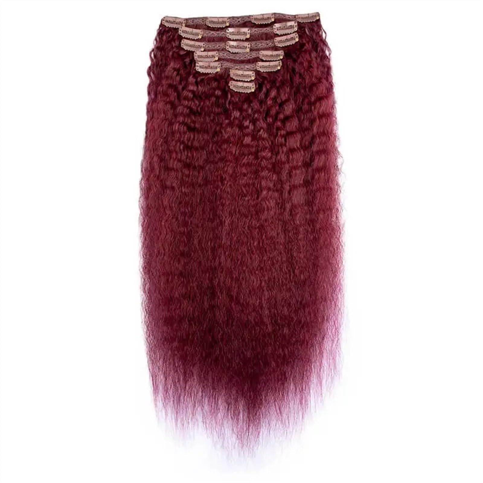 ?24” WINE RED CURLY FULL HEAD CLIP INS *NWT* Amazon.com: Hair Extensions 12-24Inch Kinky Straight Clip in  main image 2