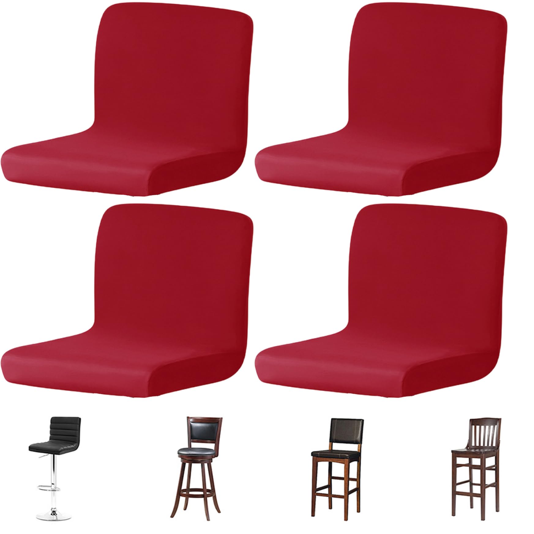 Vervevum 4PCS Barstool Covers Slipcovers Full Protective Bar Stool Chair Covers Easy to Clean & Maintain Elastic Bar Stool Chair for Stools or Office Chairs