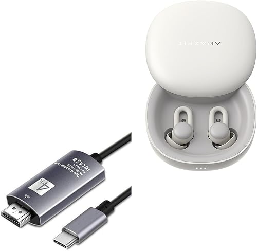 BoxWave Cable compatible con Amazfit ZenBuds - Cable SmartDisplay - USB tipo C a HDMI (6 pies), cable USB CHDMI, negro azabache