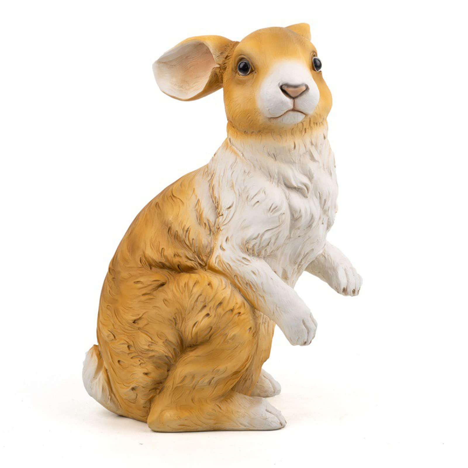 MFFIRE Garten Figur Simulierter Kaninchen Kunstharz Handwerk Sammler Tierfiguren Deko für Draußen Garten Miniaturen Skulpturen & Statuen Schmuckstück,Orange