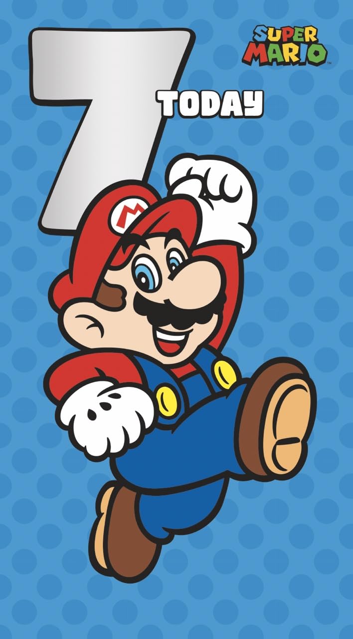Danilo Promotions Ltd Super Mario Birthday Card, Age 7