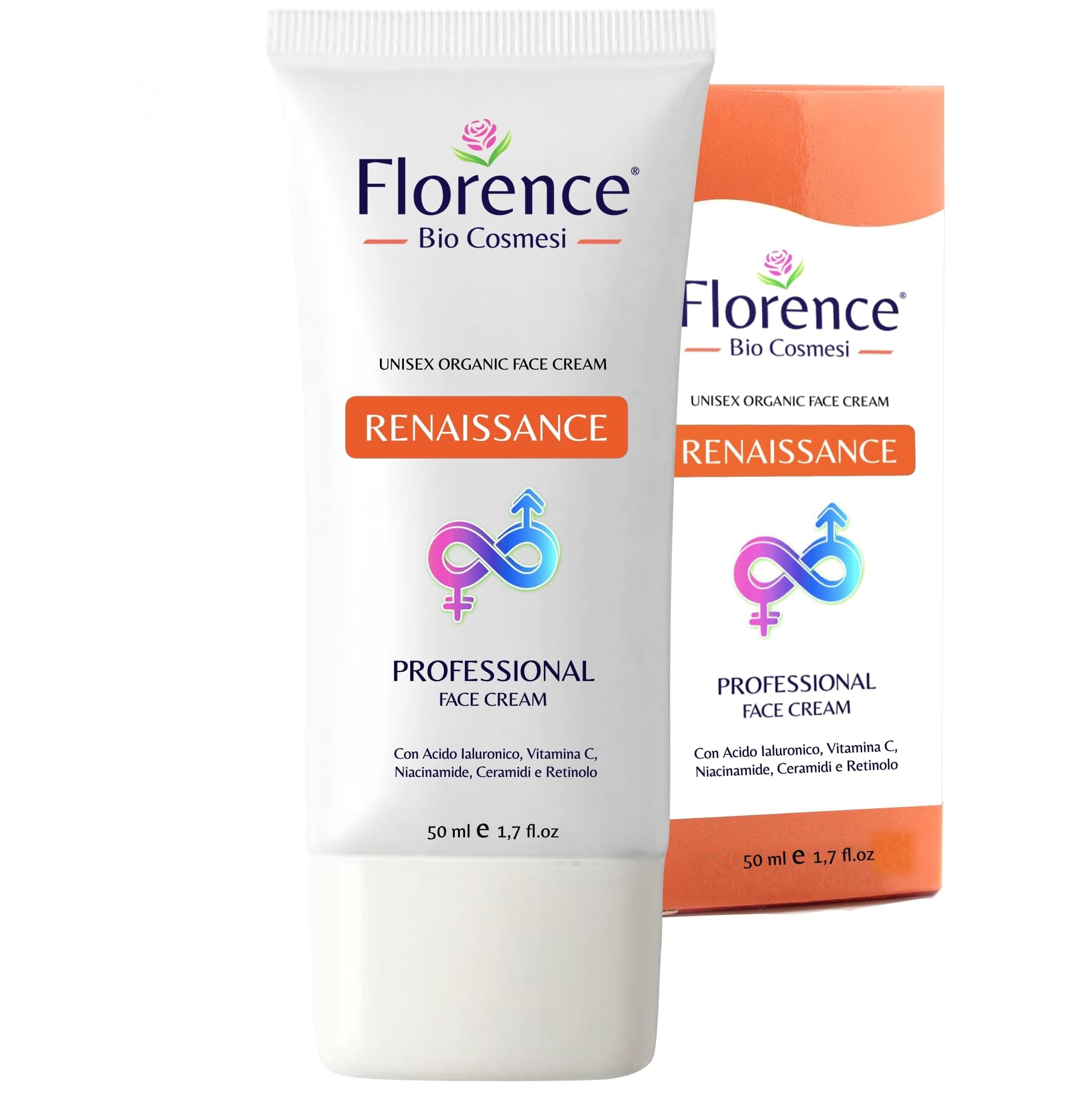 Bio Crema Hidratante al Retinol Para la Cara y Contorno de Ojos. Crema Facial Mujeres y Hombres Anti-Edad Antiarrugas y Antiojeras con Ácido Hialurónico y Vitamina C. Crema de Noche y Día, 50 ml