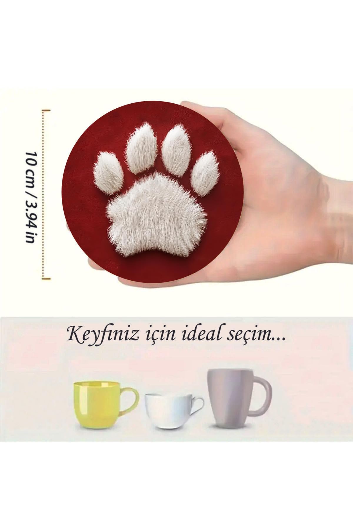 kutuTR 6'lı Ahşap Bardak Altlığı BRD-008