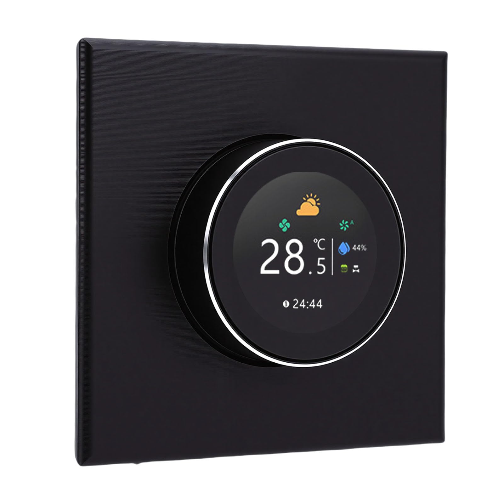 Zunate Inteligentny Termostat WiFi |Kolorowy Wyświetlacz z Pokrętłem Regulator Temperatury do Elektrycznego Systemu Ogrzewania Podłogowego Kompatybilny z w Kolorze Czarnym