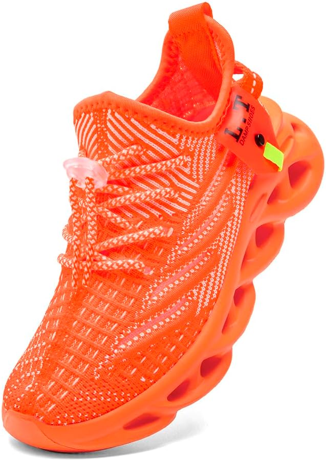 Boys Girls Shoes Kids Walking Running Tennis Sneakers Mesh Breathable Lightweight Casual Non Slip Comfortable for Little Kids/Big Kids