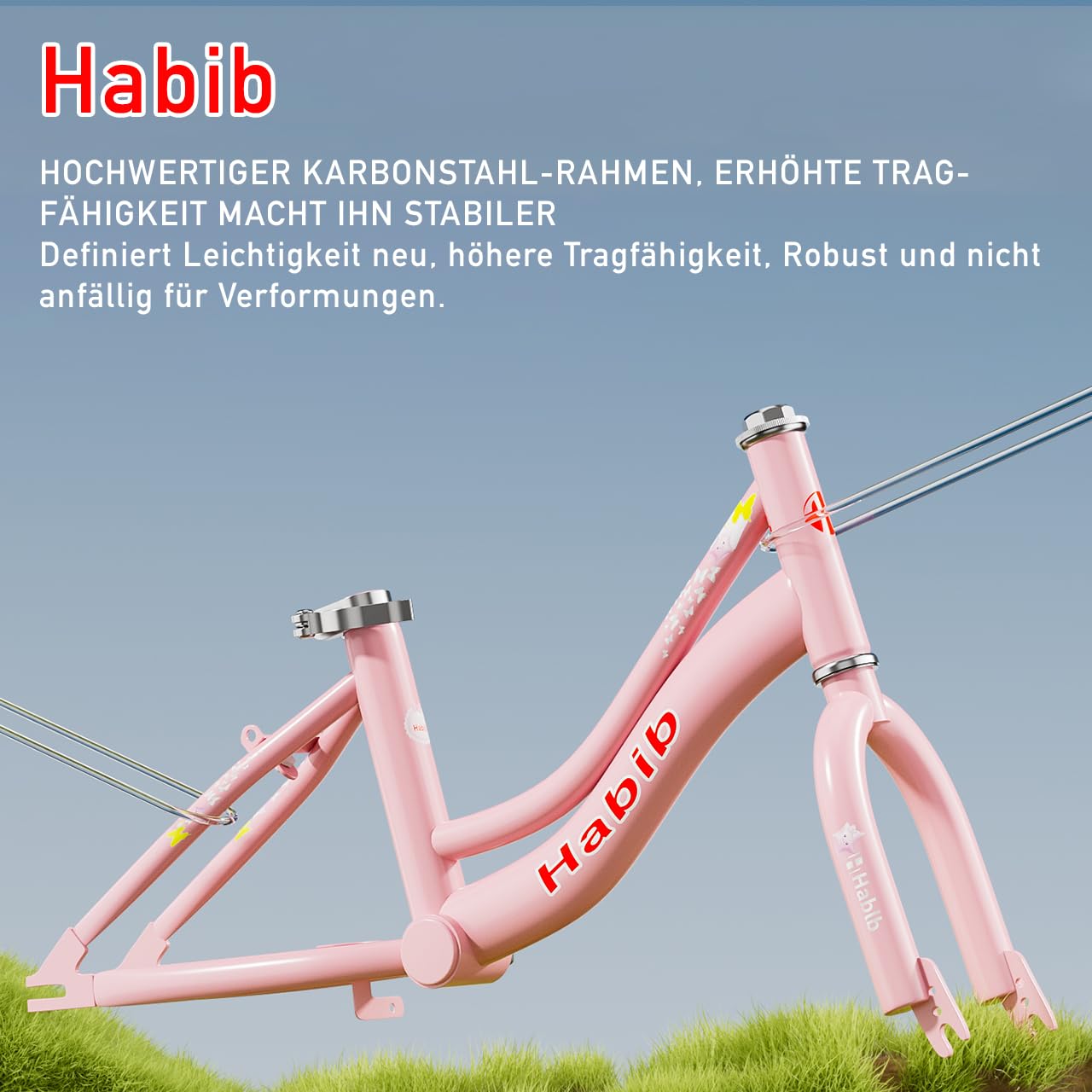 Habib Mädchenfahrrad Prinzessin 12 14 16 Zoll | Komplettset mit Korb, Schutz-Set & Pumpe, Trinkflasche | Kinderfahrrad mit Stützrädern & Dual-Bremssystem für Mädchen 3-8 Jahre