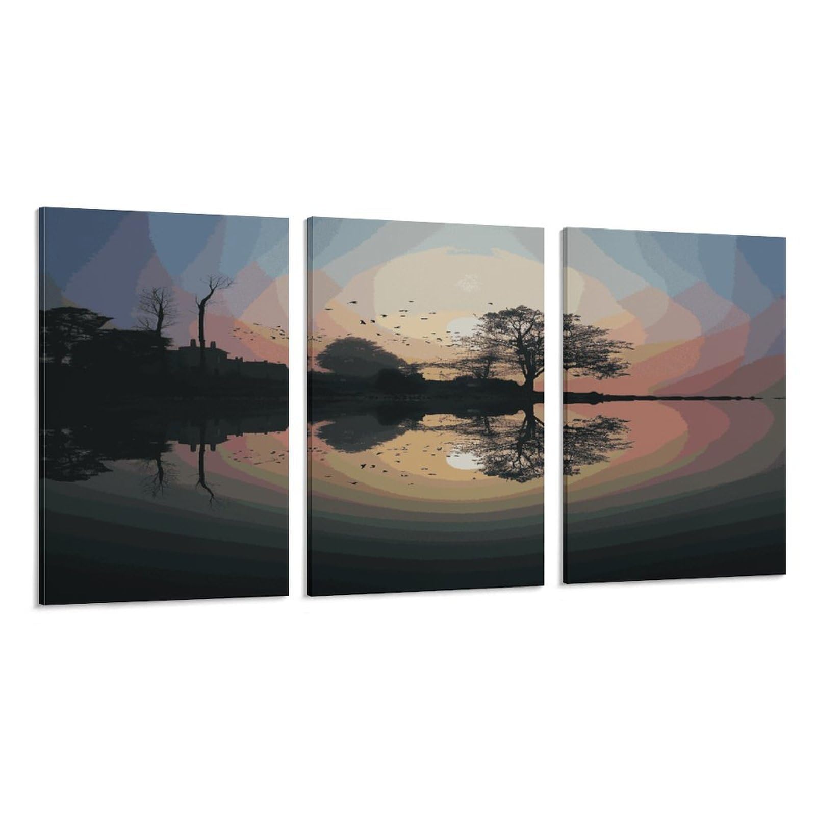 Toile murale guitare triptyque vertical salon chambre bureau