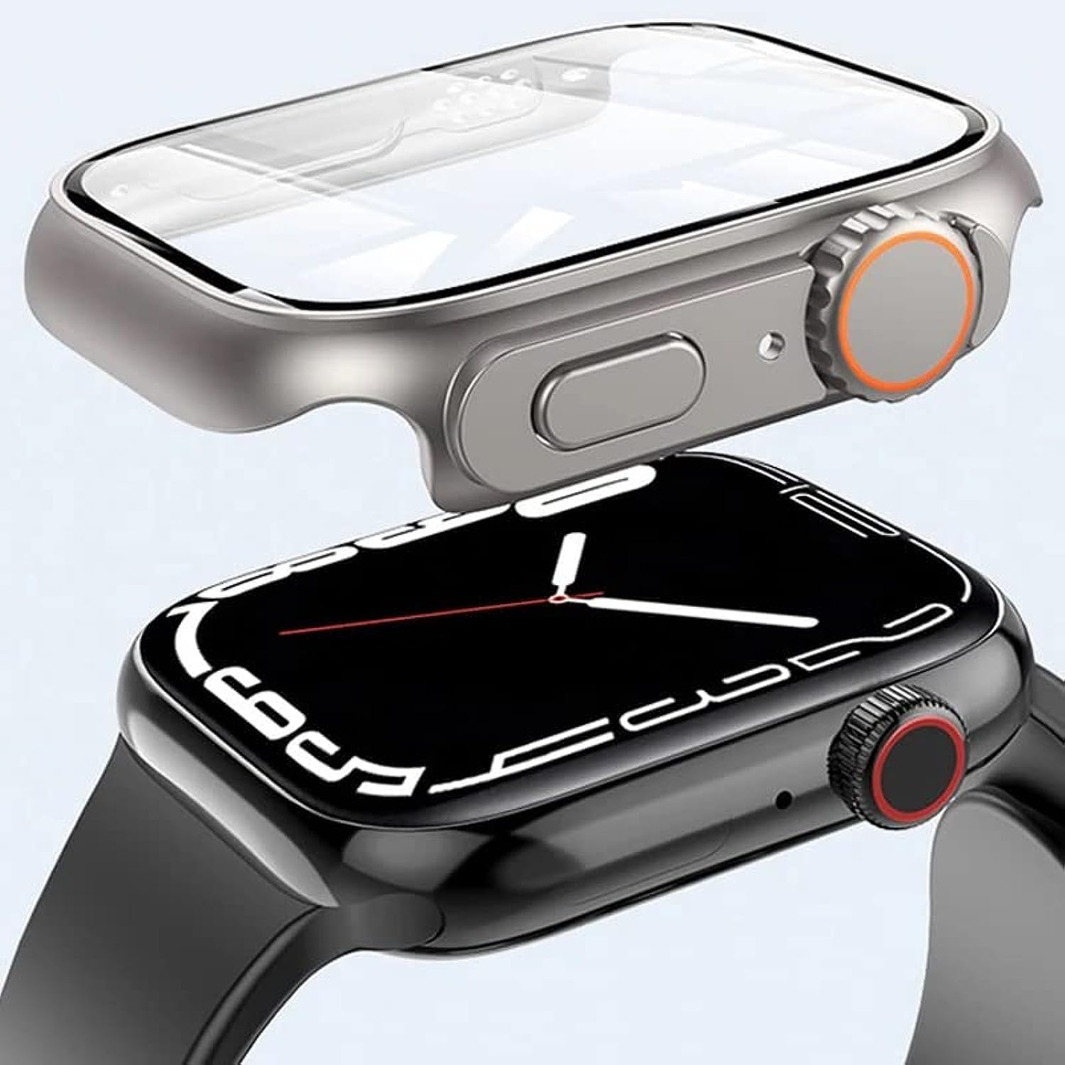 Dado Change to ULTRA case protector compatible with Apple Watch Series 9 | 8 | 7 45mm sizes, Original Grey color Case to change your watch to ULTRA