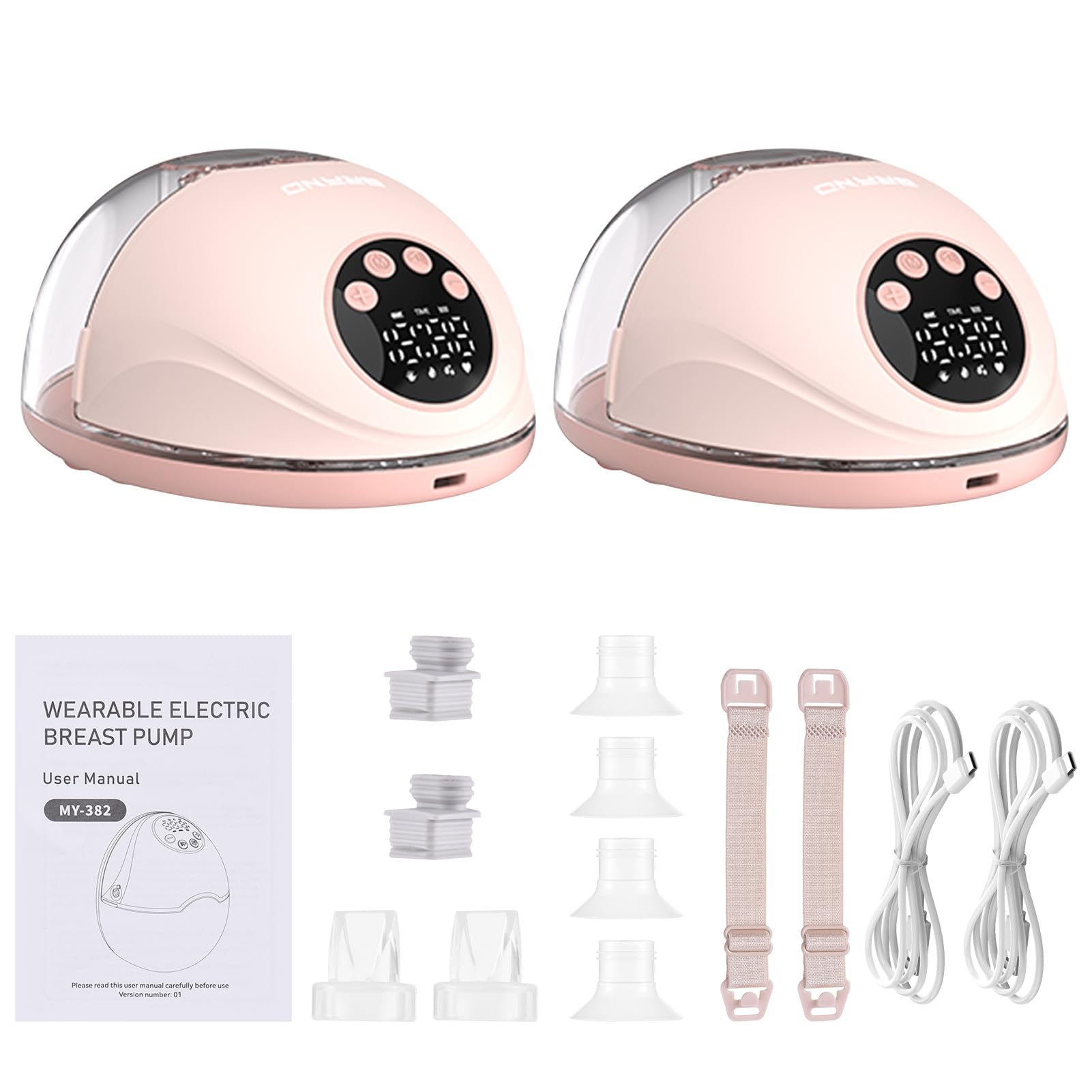 Luocute Tire-lait Portable, Tire-lait électrique Mains Libres avec 4 Modes 12 Niveaux, Double Bride Scellée, sans BPA, capacité de 160 Ml, Batterie Intégrée de 1200 MAh, pour les Voyages (Double