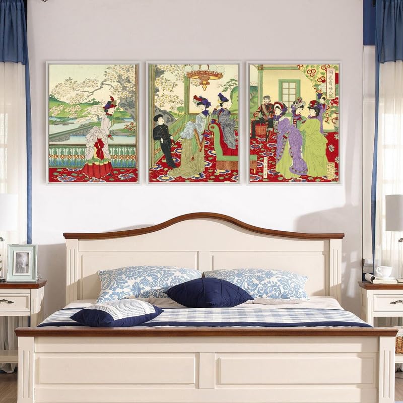 Poster triptych de Yoshu Chikanobu pour creer une ambiance zen dans votre bureau ou votre chambre