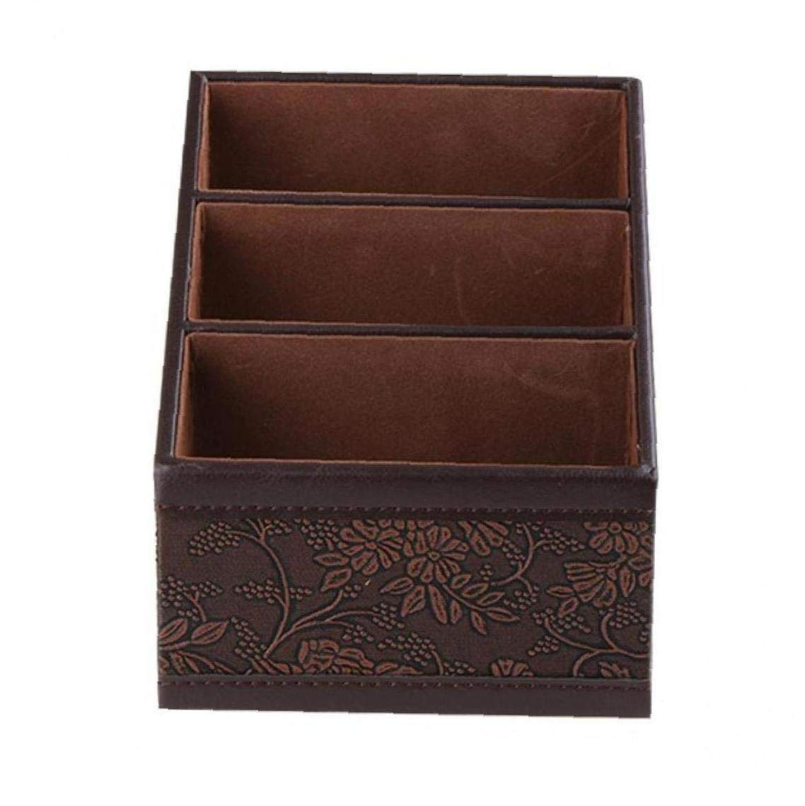 Hotaden Pu Leather Vintage Storage Box for Remote Controller Holder Jewelry Stationary Container Home Storage Sundries Organizer Box