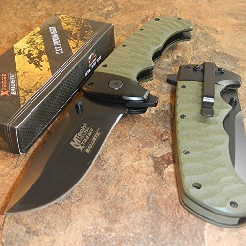 MTech XTREME BALLISTIC Green Tactical G-10 Spring Assisted Open Pocket Eco'Gift LIMITED EDITION Knife with Sharp Blade