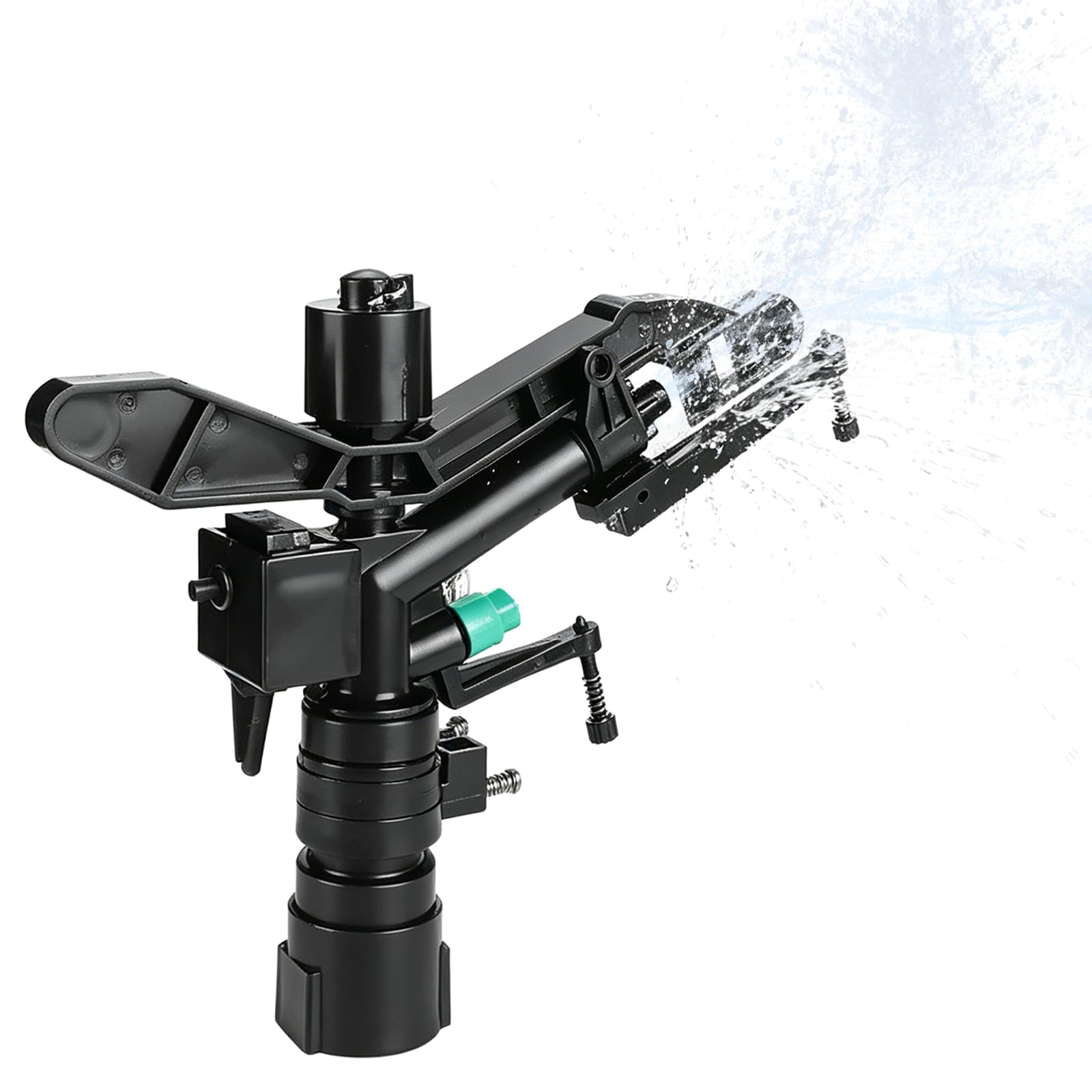 Tissting Arroseur Oscillant, Arroseur de Jardin Rotatif en Métal avec Buse Réglable Double Jet, 26 cm pour Irrigation Précise de Pelouse et Potager