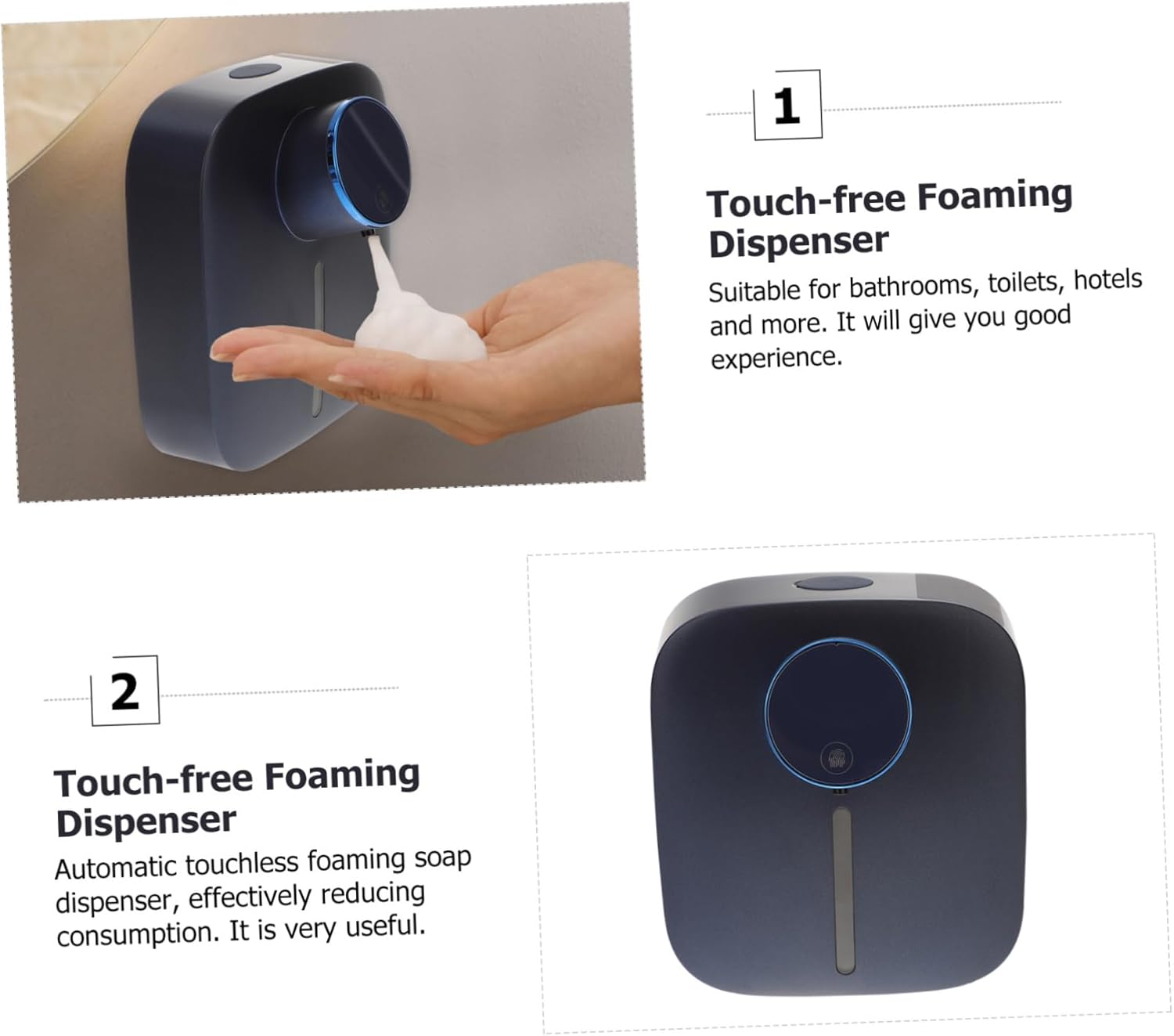 Automatic Foam Soap Dispenser Touchless Sensor Wall-Mounted Shampoo Holder for Shower Wall