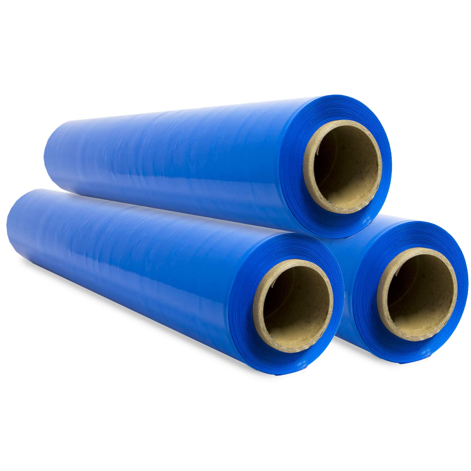 Ofituria Stretch Packaging Wrap Blue Plastic Wrap Packaging Protective Plastic Roll for Shipping and Moving, Roll of 50 cm and Stretches up to 400 m - Pack of 3