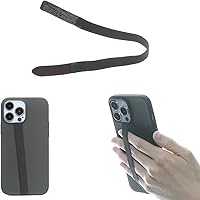 Vista 1 de TFY Elastic Phone Strap, Universal Slim Hand Finger Grip, Non-slip Cell Phone Holder, fit Most Smartphones Case - 2 Pieces Black