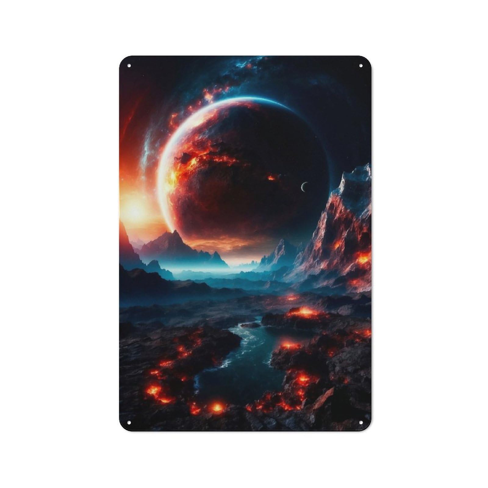 Bistro Style Natural Satellite Decorative Metal Plaque 30x20cm, Bistro Wall Plaque for Tea Room, Shop Wall Or Breakfast Area
