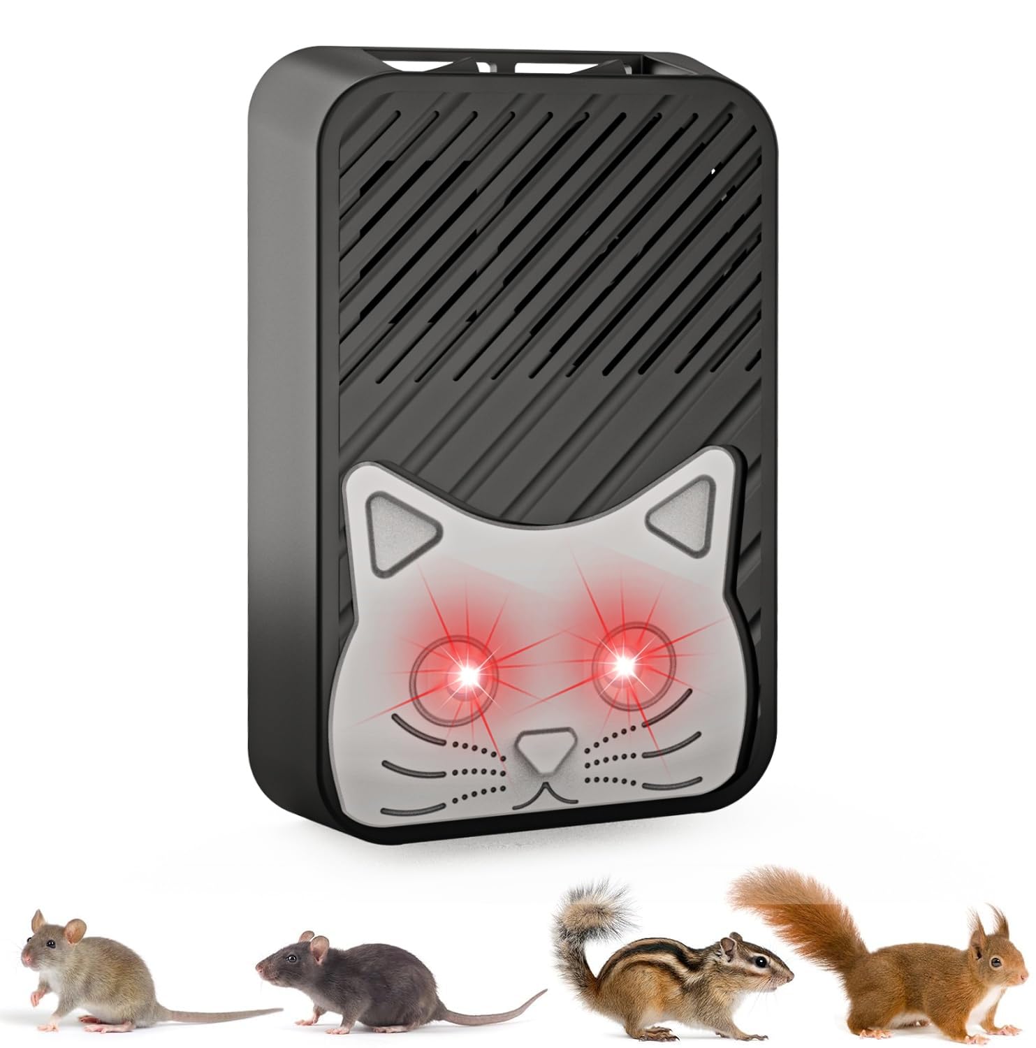Repellente Topi per Auto Professionale,Repellente Martore Auto con Flash, Ultrasuoni per Topi a Batteria per Protezione Motori