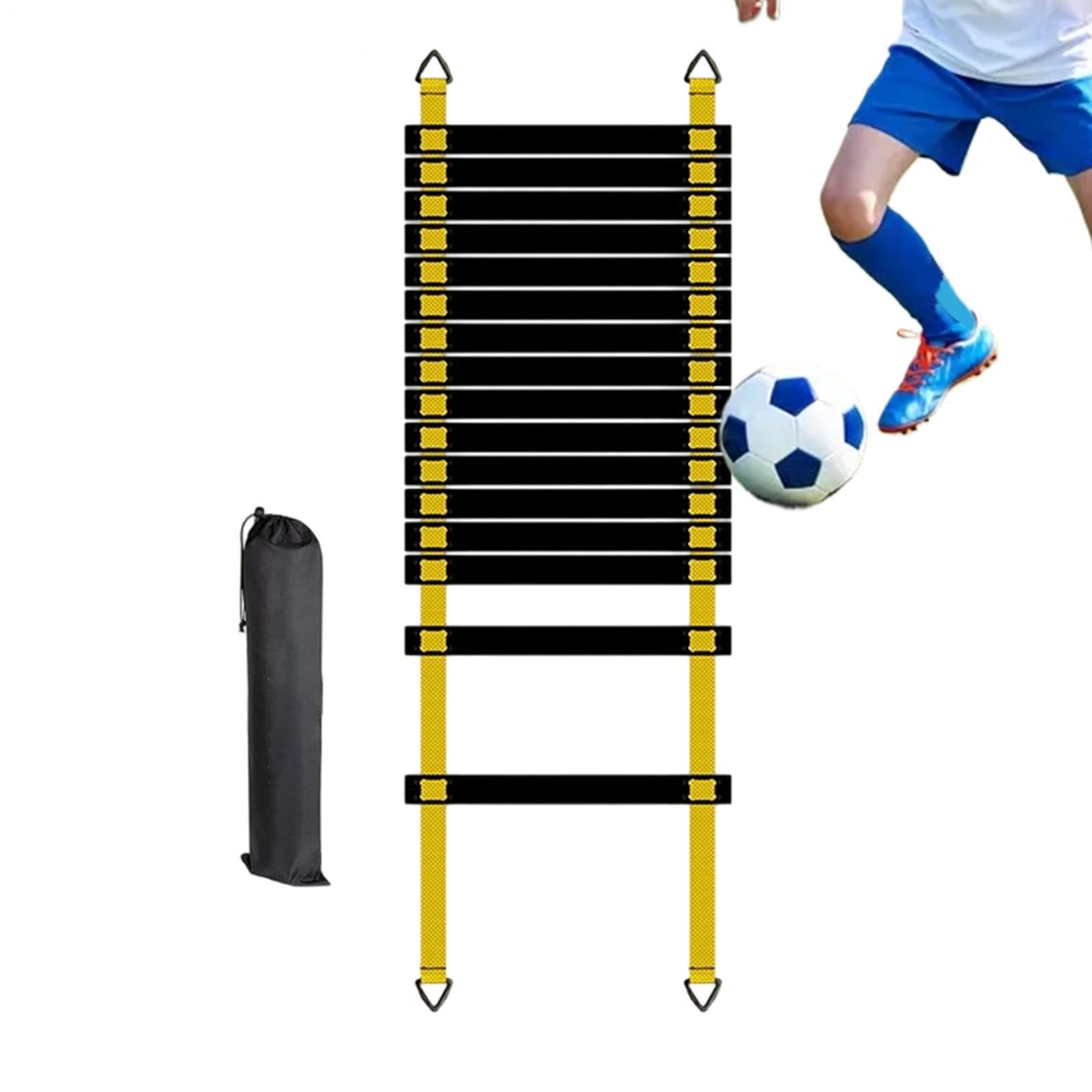 Składana drabina treningowa, przenośny sprzęt fitness, drabina zwinności z regulowanymi szczeblami, profesjonalne akcesoria sportowe z łatwą konfiguracją, materiały dla sportowców piłka nożna piłka
