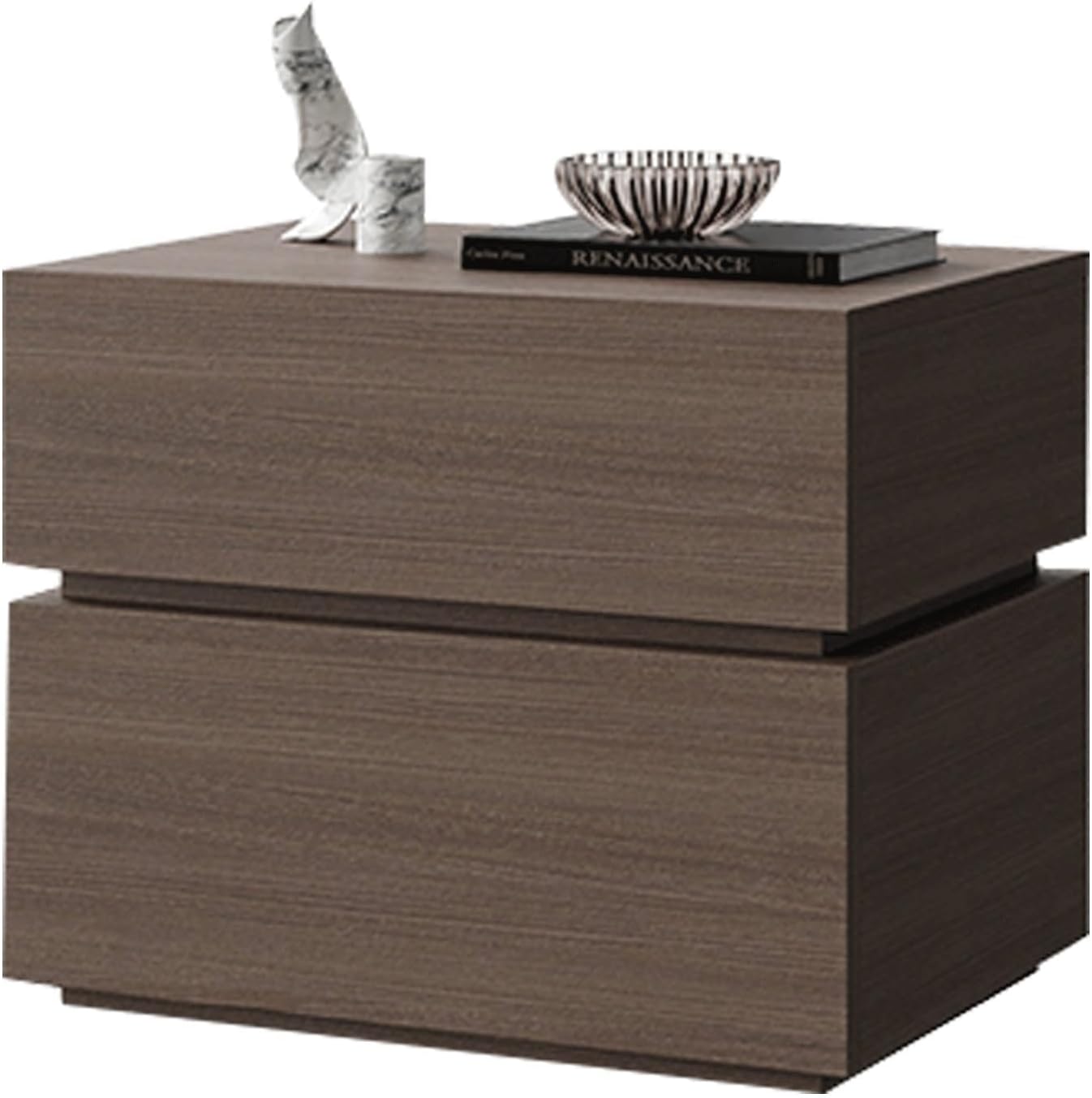 Modern White Bedside Table - Minimalist Nightstand with 2 Drawers, Versatile Side Table for Living Room, Bedroom, and Multi-Scenario Use - 40cm