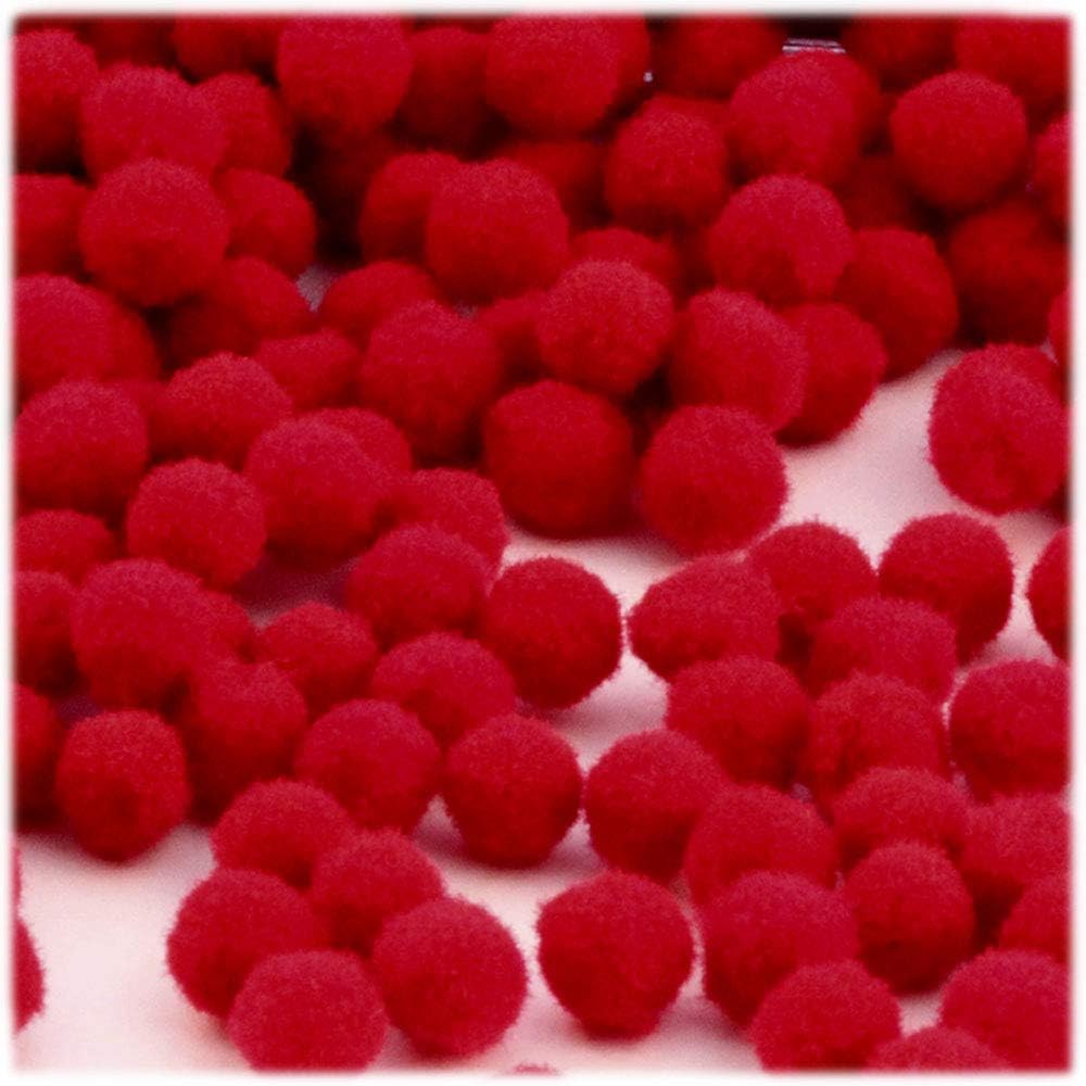 The Crafts Outlet 1,000-Piece Multi Purpose Pom Poms, Acrylic, 12mm/About 0.5-inch, Round, Red