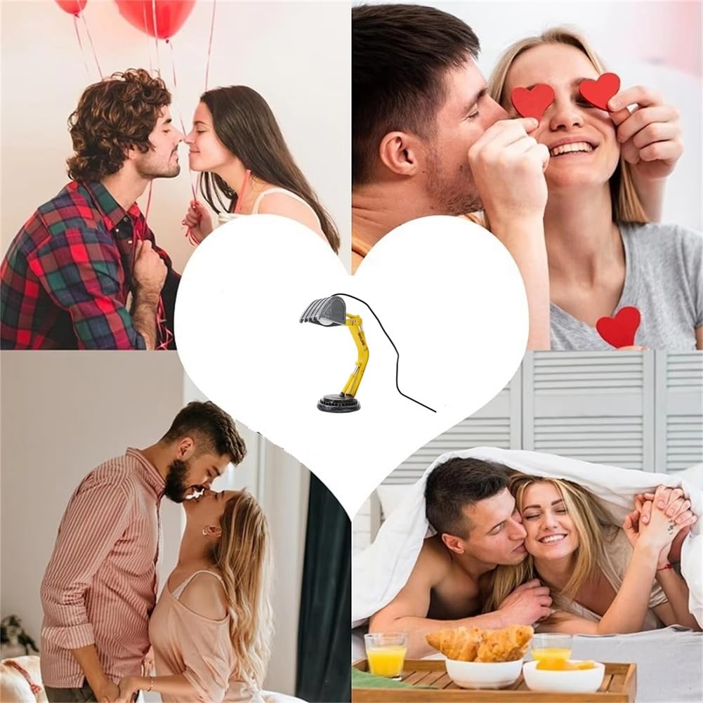 Lampe de table en forme de pelleteuse, décoration de construction, lumières LED de Noël pour enfants, lampe cadeau de Saint-Valentin pour chambre à coucher