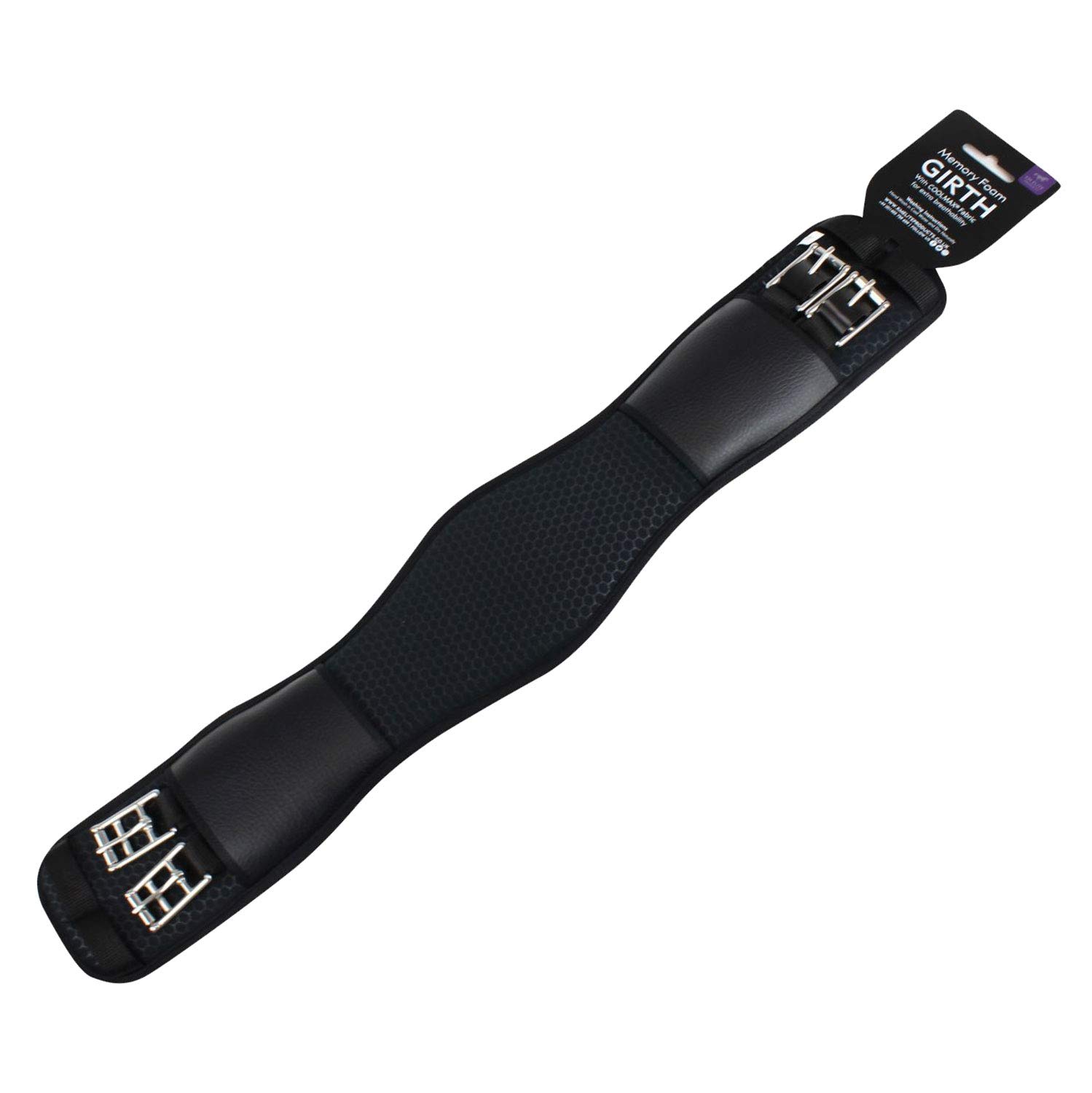 KM Memory Foam Dressage Girth With Coolmax - Black (26")