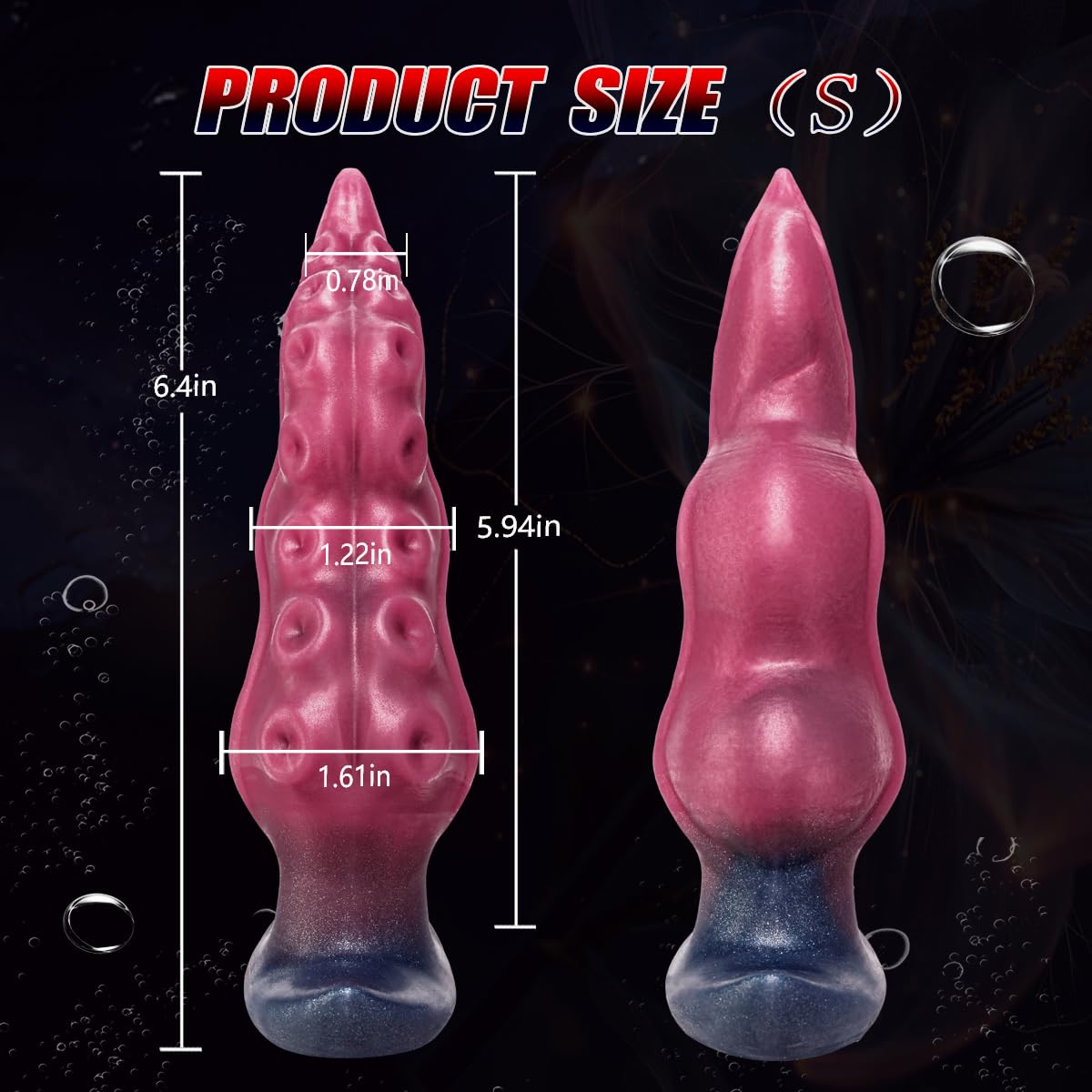Gilingirl Tentacle Dildo Anal Plug,Silicone Butt Plug for Safe Penetration,Adult Anal Sex Toy Monster Dildo,Wearable Fantasy Toy Prostate Plug for Men Women Couple Gay (Red&Black, Small-6.4in): Red&black Small-6.4in