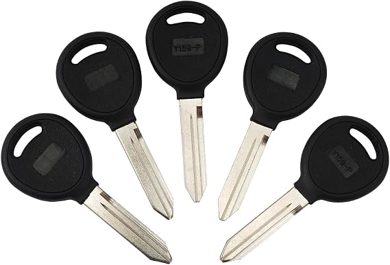 (5-Pcs) Y159P B102 Key Blanks with High-Impact ABS Plastic Head, Nickel-Plated Brass Blade, Non-Transponder Replacement Keys for Many US Trucks and Vans