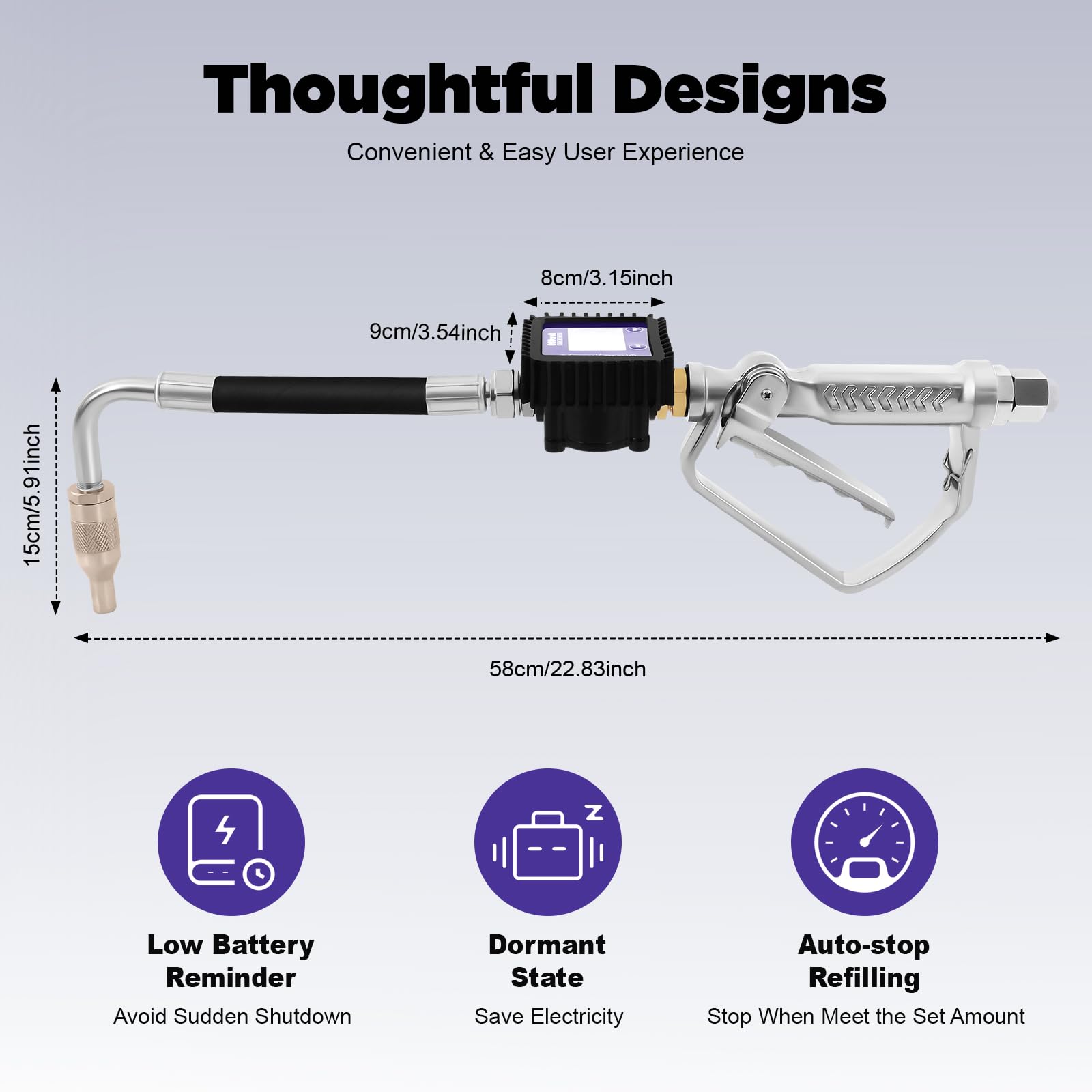 Distributeur d'huile, de liquide, d'air, de moteur, essence, numérique, soupape de commande, buse avec écran LCD, pression de travail de 45 bars, pour huile de moteur industrielle, diesel
