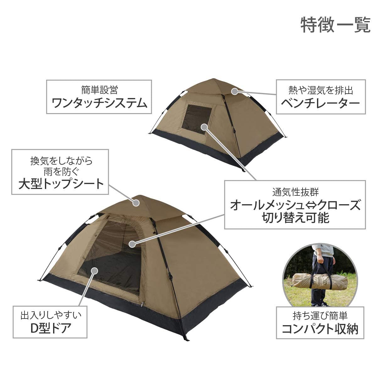 【本日削除します】DOD ワンタッチテント ゆったり使える 2人用 簡単設営 Amazon.co.jp: ワンタッチテント ゆったり使える 2人用 紐を引くだけ