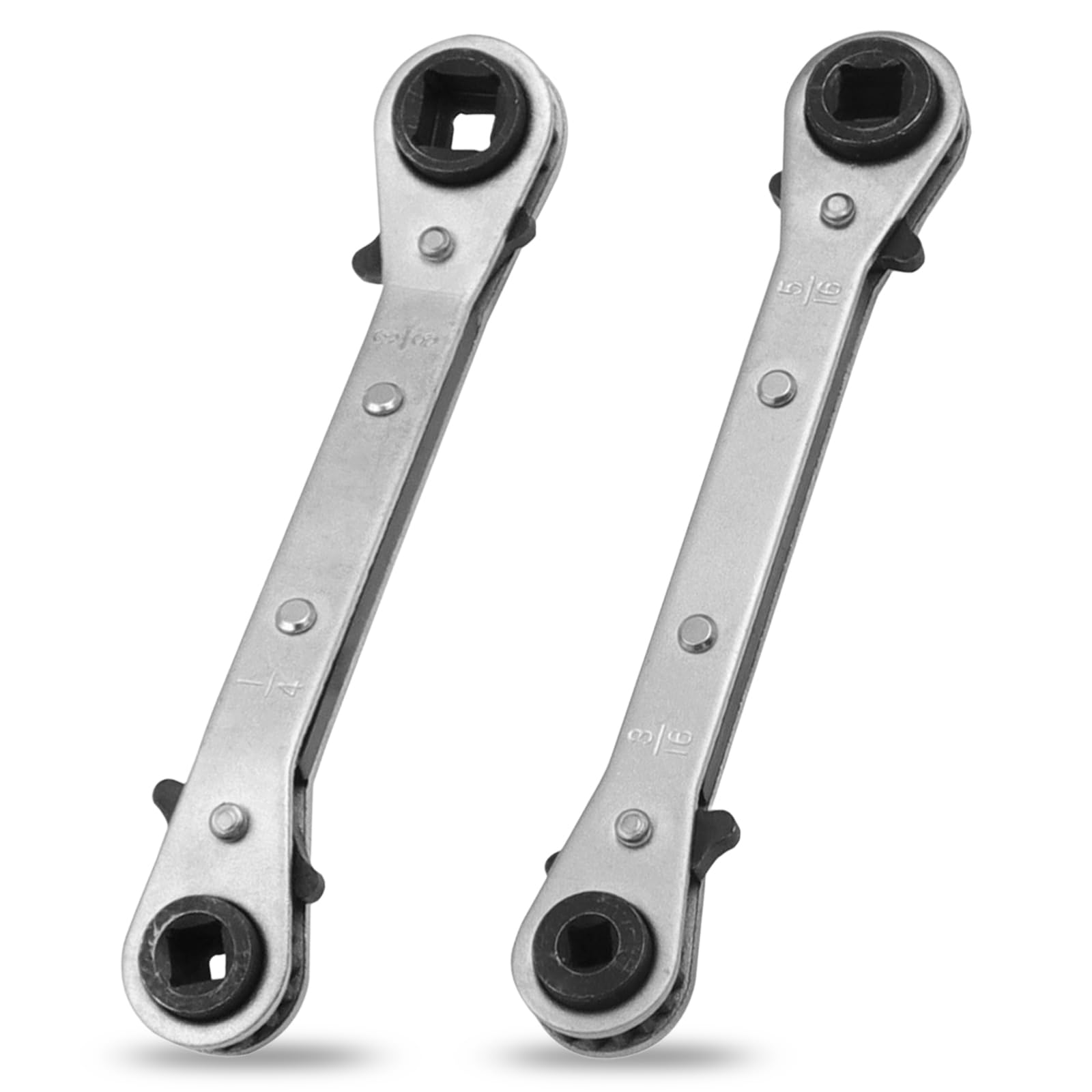 CLKE HVAC Service Wrench Tools, Quad Ratchet Spanner with 4 Sizes 3/8'' 1/4'' 5/16'' 3/16''