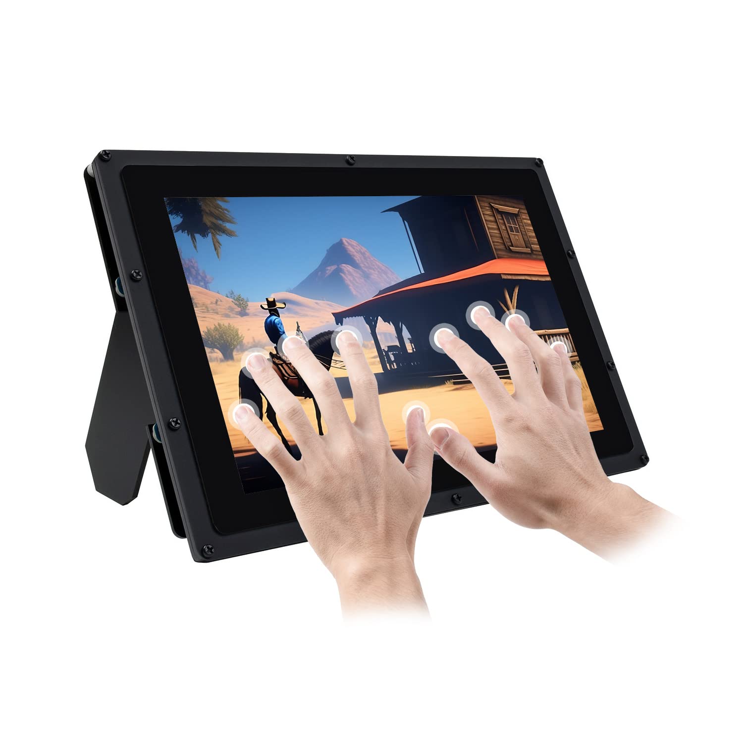 Waveshare 10.1inch IPS Screen Capacitive Touch Control 1280 * 800 High Resolution HDMI LCD B Supports Mini-PCs Raspberry Pi BB Black Banana Pi,Computer Monitor for Windows 10/8.1/8/7 with Case