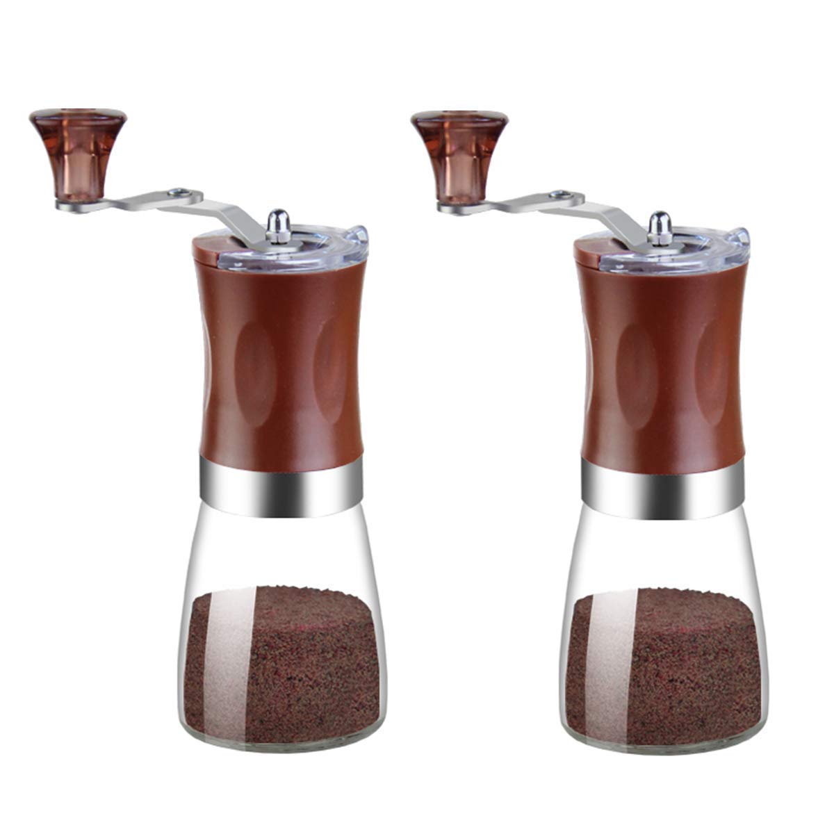 Ensemble de moulins à sel et à poivre au design moderne avec corps en verre pur